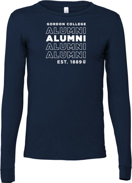 Gordon College Bella + Canvas Jersey Cotton Long Sleeve T Shirt Alumni - Est. Date Repeat - ONLINE ONLY